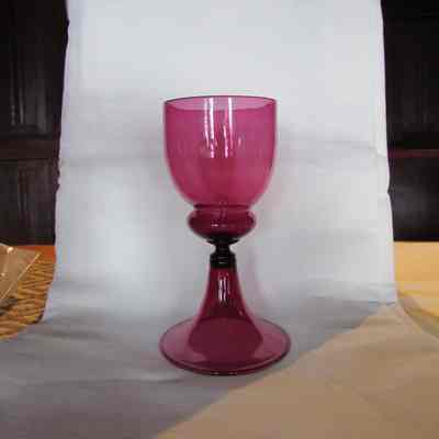 Murano Italian Violet Glass Goblet