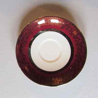 Plum & Gold Demi-tasse Saucer
