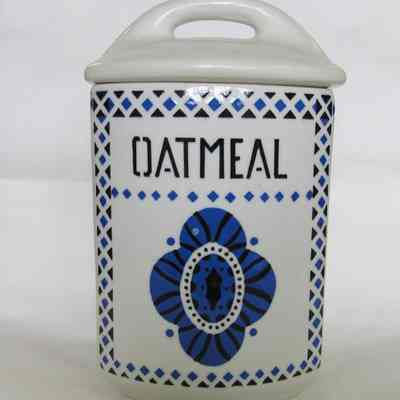 Czechoslovakian Oatmeal Cannister with Cover