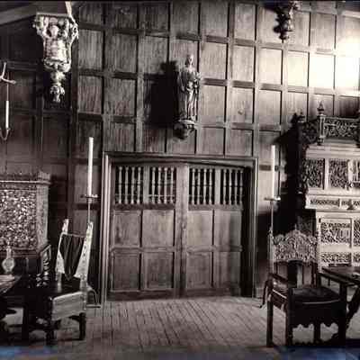 Beauport Album, p(10) medieval room w chest, cupboard & chairs