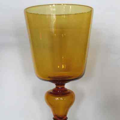 Set of 10 Murano Amber Goblets