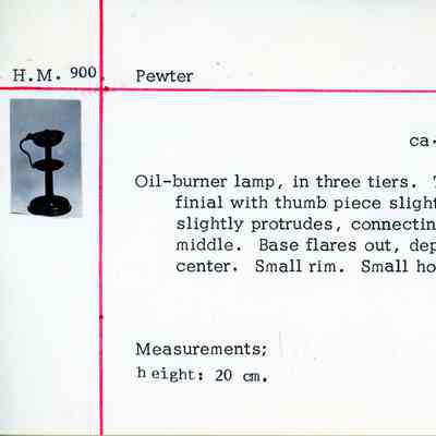 Pewter Oil Lamp in 3 Tiers