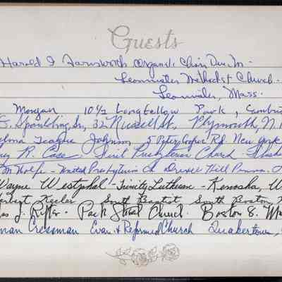 1947-1969 Guest Book, p(12) organists