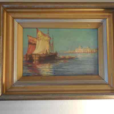 Fishing Boats in Foreign Harbor by Irene Fenton Reynolds Hammond