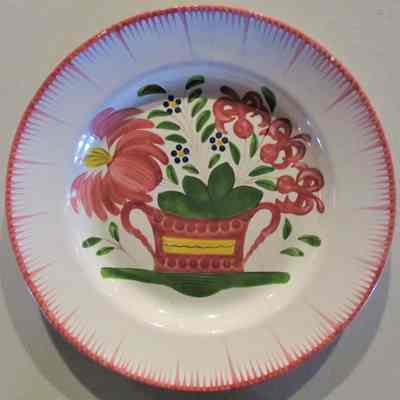 French Luncheon Plate with Handpainted Floral Design