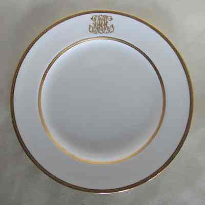 JHH Luncheon Plate with Gold Border