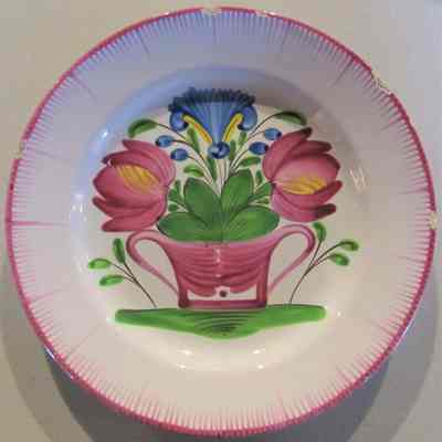 French Luncheon Plate with Handpainted Floral Design