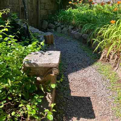 Capitals & Archway Pieces (on railing in cat garden)