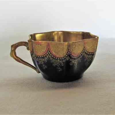 Limoges Blue & Gold Teacup for Saucer, set of 7