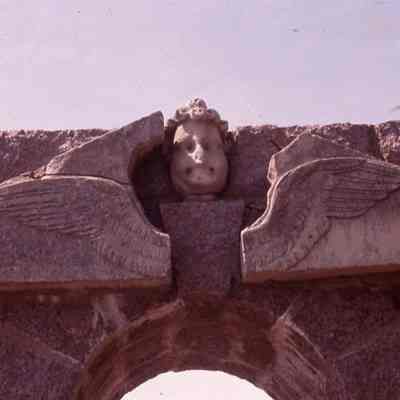 Stone Carving of Cherub Face & Wings