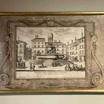 G B Falda Engraving of Fontana nella Piazza Della Rotonda