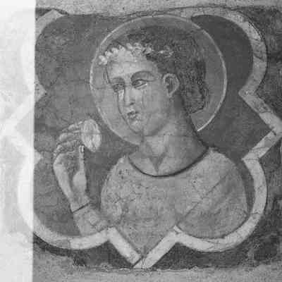 14th c. Young Saint Fresco Fragment