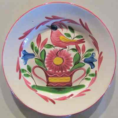 French Luncheon Plate with Handpainted Floral Design