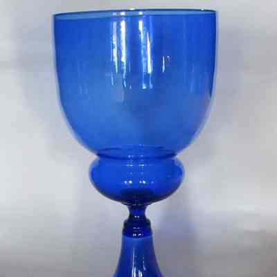 Murano Italian Blue Glass Goblet