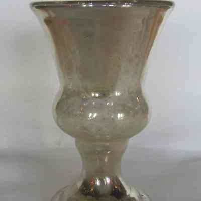 Silver Coated Glass Wine Goblet