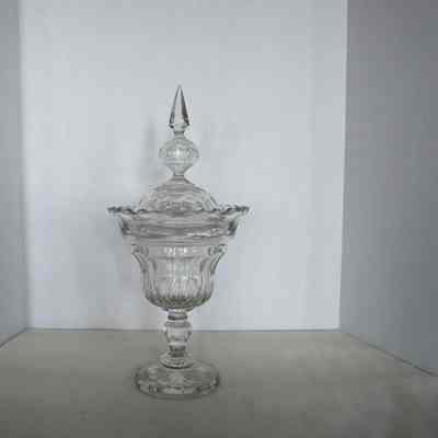 Bavarian Crystal Dishes on Pedestal with Covers