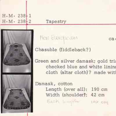 Chalice Cover of Green & Silver Damask