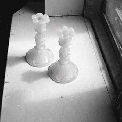 Opaque White Glass Candlestick