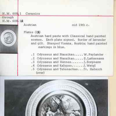 Lavender Austrian plate - Odysseus & Telemachas