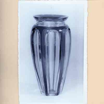 Clear Glass Vase w Red Veins