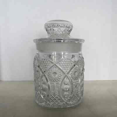 Pressed Glass Cannister with Lid