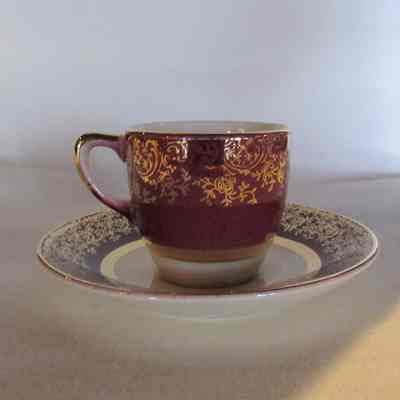 Plum & Gold Demi-tasse Cup