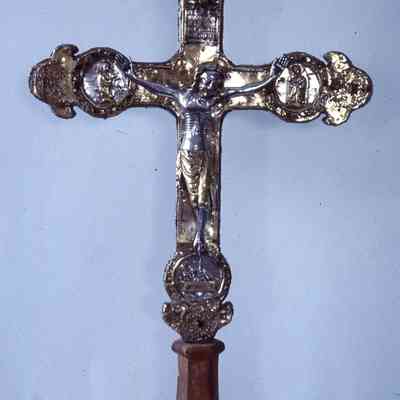 14-15th c. Silver Crucifix with 4 Medallions at Ends