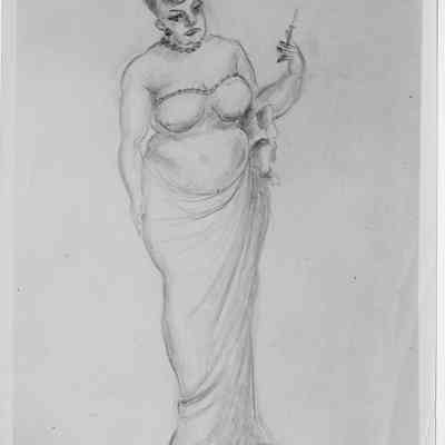 May West sketch (Madame at the Habana-Madrid, Key West)