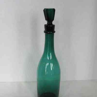 Green Glass Decanter with Stopper