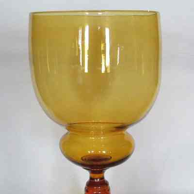 Murano Italian Amber Glass Goblet