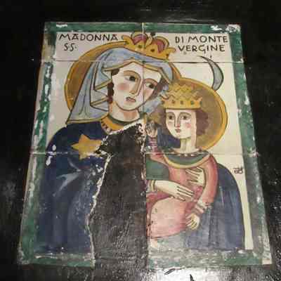 20thc Capri Madonna di Monte SS Vergine with Child Tiles