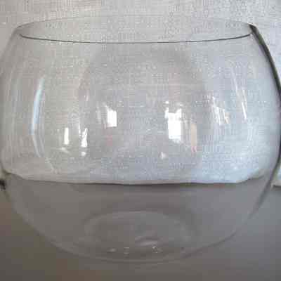 Punch Bowl & Separate Cut Glass Base w Geometric Pattern
