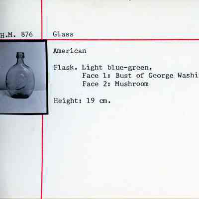 Blue Glass Flask with Washington & Mushroom