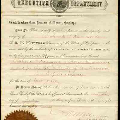 1890-07-11 Richard Hammond Police Commissioner Certificate
