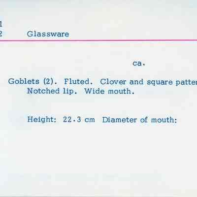 Glass Goblet with Clover & Square Pattern