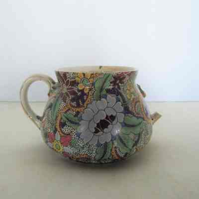 English Paisley Chintz Sugar Bowl