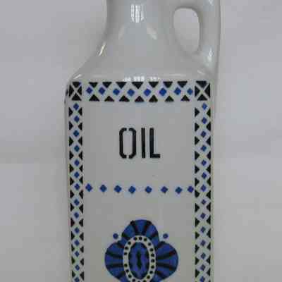 Czechoslovakian Oil Bottle with Stopper