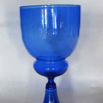 Murano Italian Blue Glass Goblet