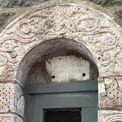 Epitaph of Stenelus (inside arch window near entrance)