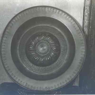 German Brass Charger with Rosette & Inscription