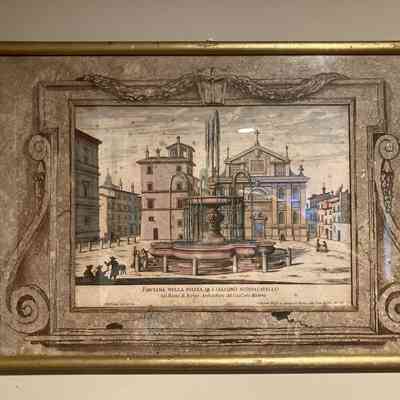 G B Falda Engraving of Fontana nella Piazza Di S. Giacomo Siossavallo