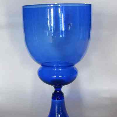 Murano Italian Blue Glass Goblet