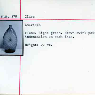 Green Glass Flask with Swirls