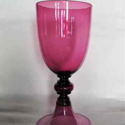 Murano Italian Violet Glass Goblet