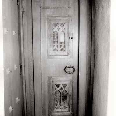 15th c. Rounded Top Door with 2 Tracery Panels