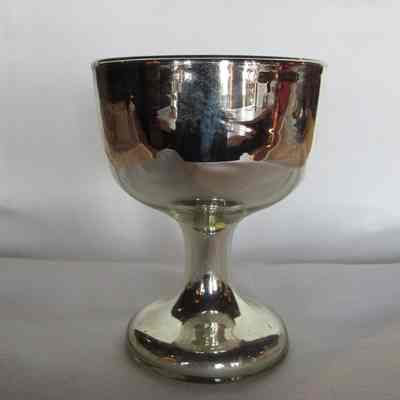 Silver Coated Glass Goblet