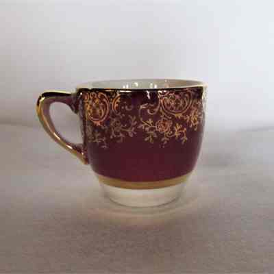 Plum & Gold Demi-tasse Cup