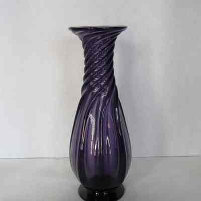 Purple Glass Swirl Vase