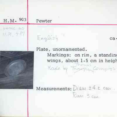 19th c. Pewter Plate
