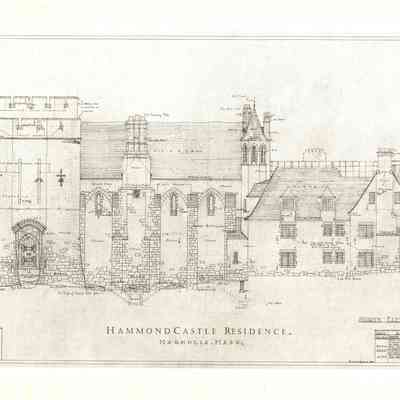 1926-06-16 north elevation of castle, redrawn 2019
